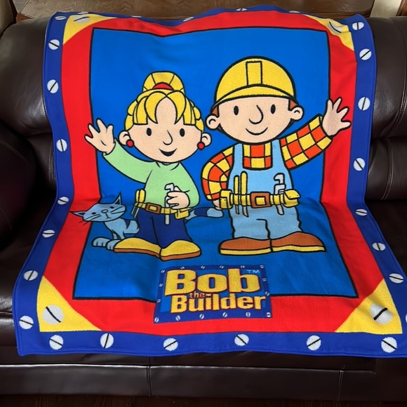 Vintage Bob The Builder Rare Fun Fleece Throw Blanket - Picture 1 of 14